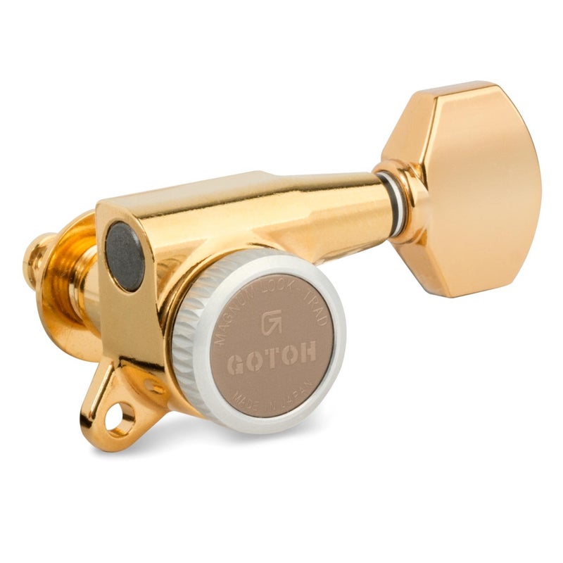 Gotoh Magnum Lock-Trad 6-In-Line Guitar Tuners, Gold - Image 2